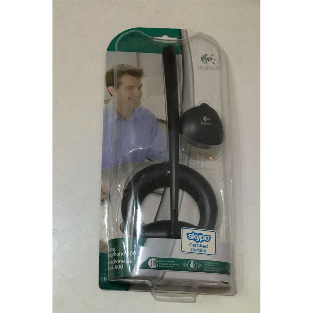 Logitech Desktop Microphone 600 w/ Stand & Monitor Mount, Skype New ShipsSameDay